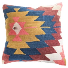 Vintage & Old Kilim Cushion Cover, Anatolian Yastik Turkish Modern Pillow 4467