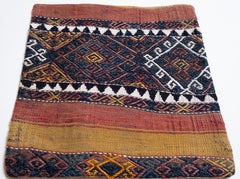 Vintage & Old Kilim Cushion Cover, Anatolian Yastik Turkish Modern Pillow 4469