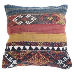 Coussin Kilim vintage et ancien, coussin moderne turc d'Anatolie Yastik 4475