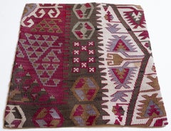 Vintage & Old Kilim Cushion Cover, Anatolian Yastik Turkish Modern Pillow 4477