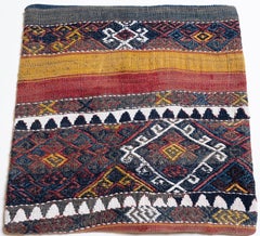 Vintage & Old Kilim Cushion Cover, Anatolian Yastik Turkish Modern Pillow 4479