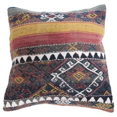 Coussin Kilim vintage et ancien, coussin moderne turc d'Anatolie Yastik 4479