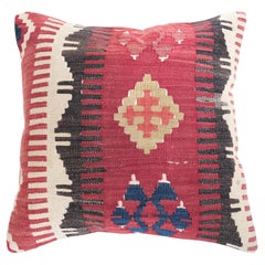 Vintage & Old Kilim Cushion Cover, Anatolian Yastik Turkish Modern Pillow 4481