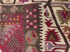 Funda de Cojín Kilim Vintage y Antiguo, Cojín Moderno Turco Yastik de Anatolia 4482