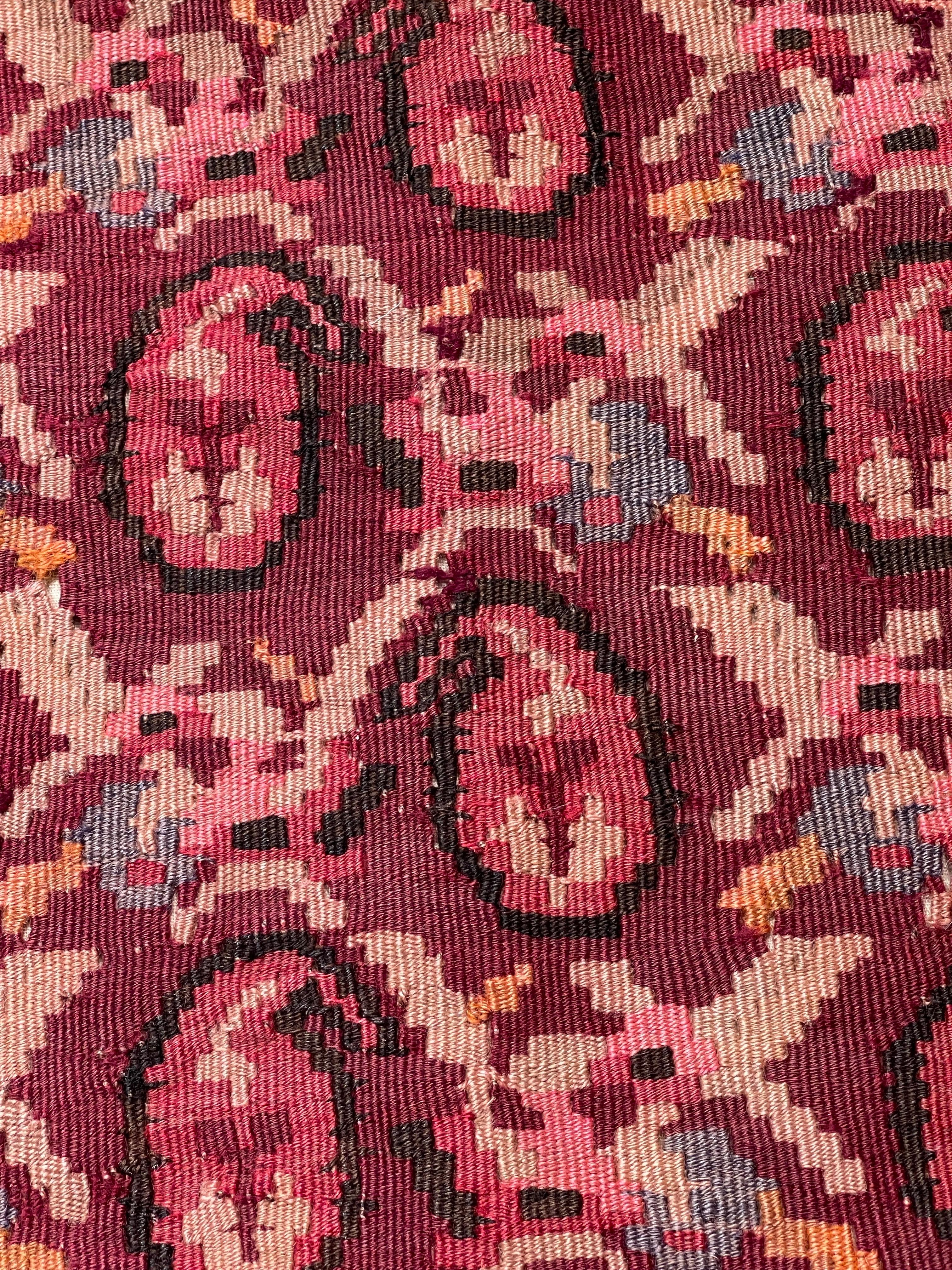 Tissé à la main Coussin Kilim vintage et ancien, coussin moderne turc d'Anatolie Yastik 4484 en vente
