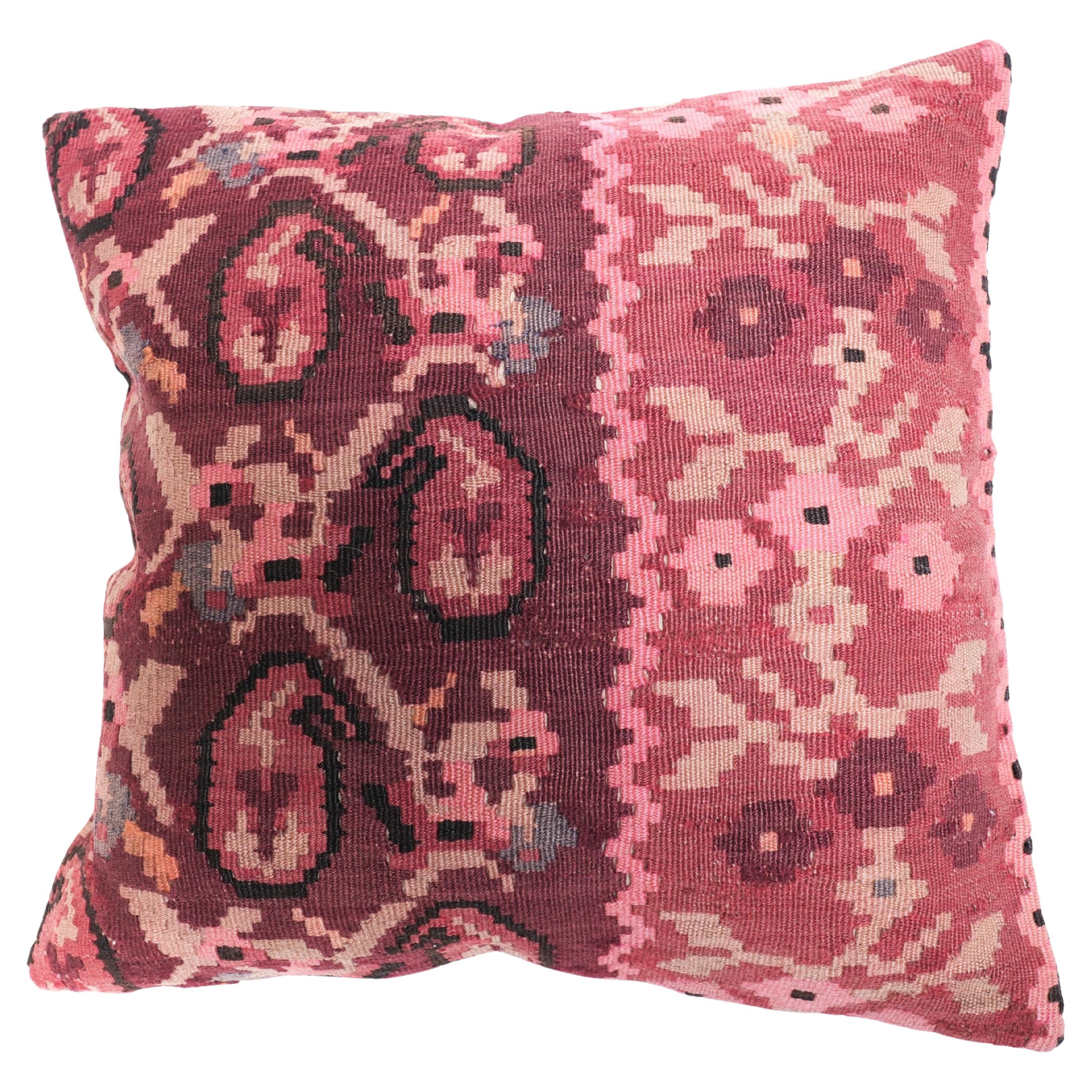 Vintage & Old Kilim Cushion Cover, Anatolian Yastik Turkish Modern Pillow 4498 For Sale