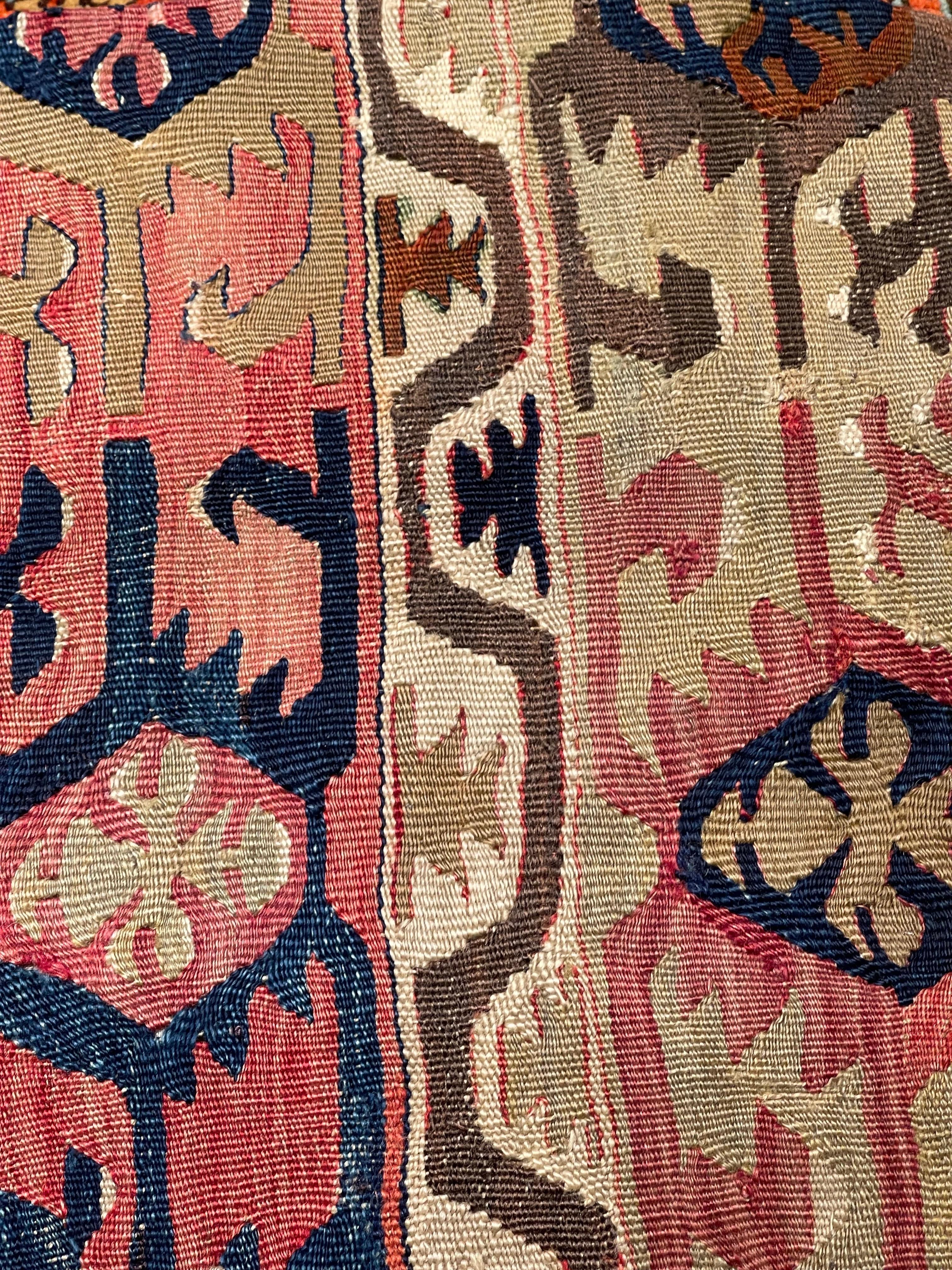 Turc Coussin Kilim vintage et ancien, coussin moderne turc d'Anatolie Yastik 4507 en vente