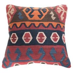 Vintage & Old Kilim Cushion Cover, Anatolian Yastik Turkish Modern Pillow 4509