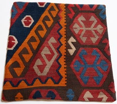 Vintage & Old Kilim Cushion Cover, Anatolian Yastik Turkish Modern Pillow 4511