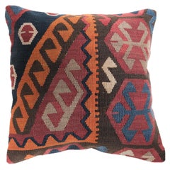 Copricuscino Kilim vintage e antico, cuscino moderno turco Anatolian Yastik 4511