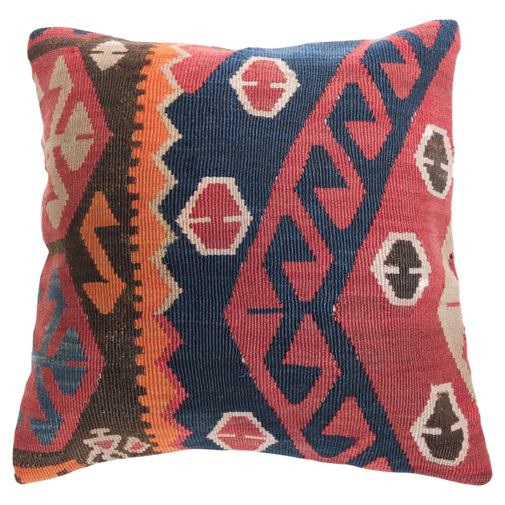 Coussin Kilim vintage et ancien, coussin moderne turc d'Anatolie Yastik 4513