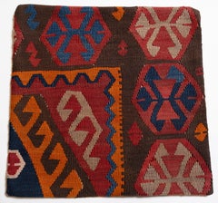 Vintage & Old Kilim Cushion Cover, Anatolian Yastik Turkish Modern Pillow 4515