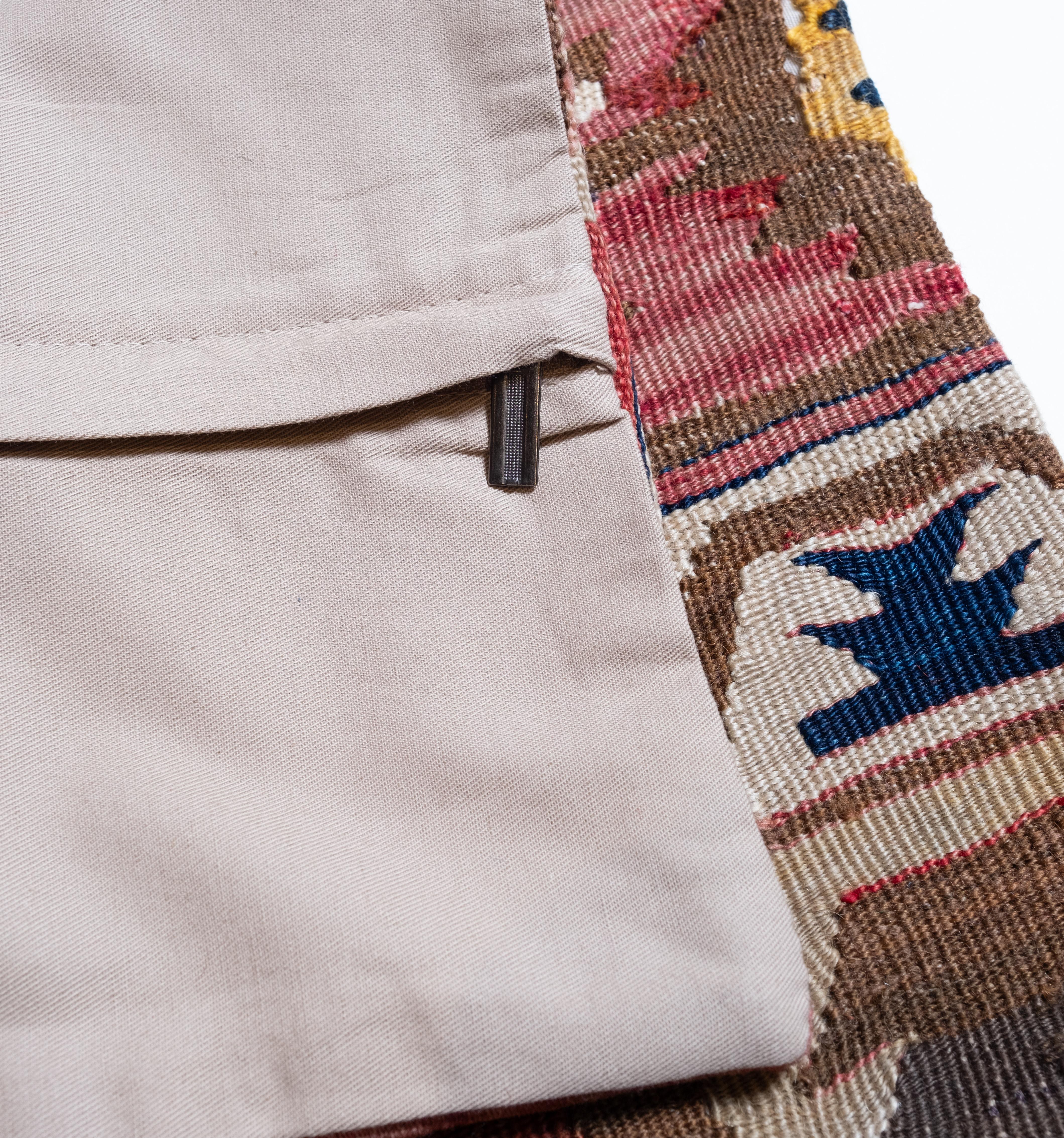 Vintage & Old Kilim Cushion Cover, Anatolian Yastik Turkish Modern Pillow 4516 In Good Condition For Sale In Tokyo, JP
