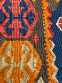Vintage & Old Kilim Cushion Cover, Anatolian Yastik Turkish Modern Pillow 4517