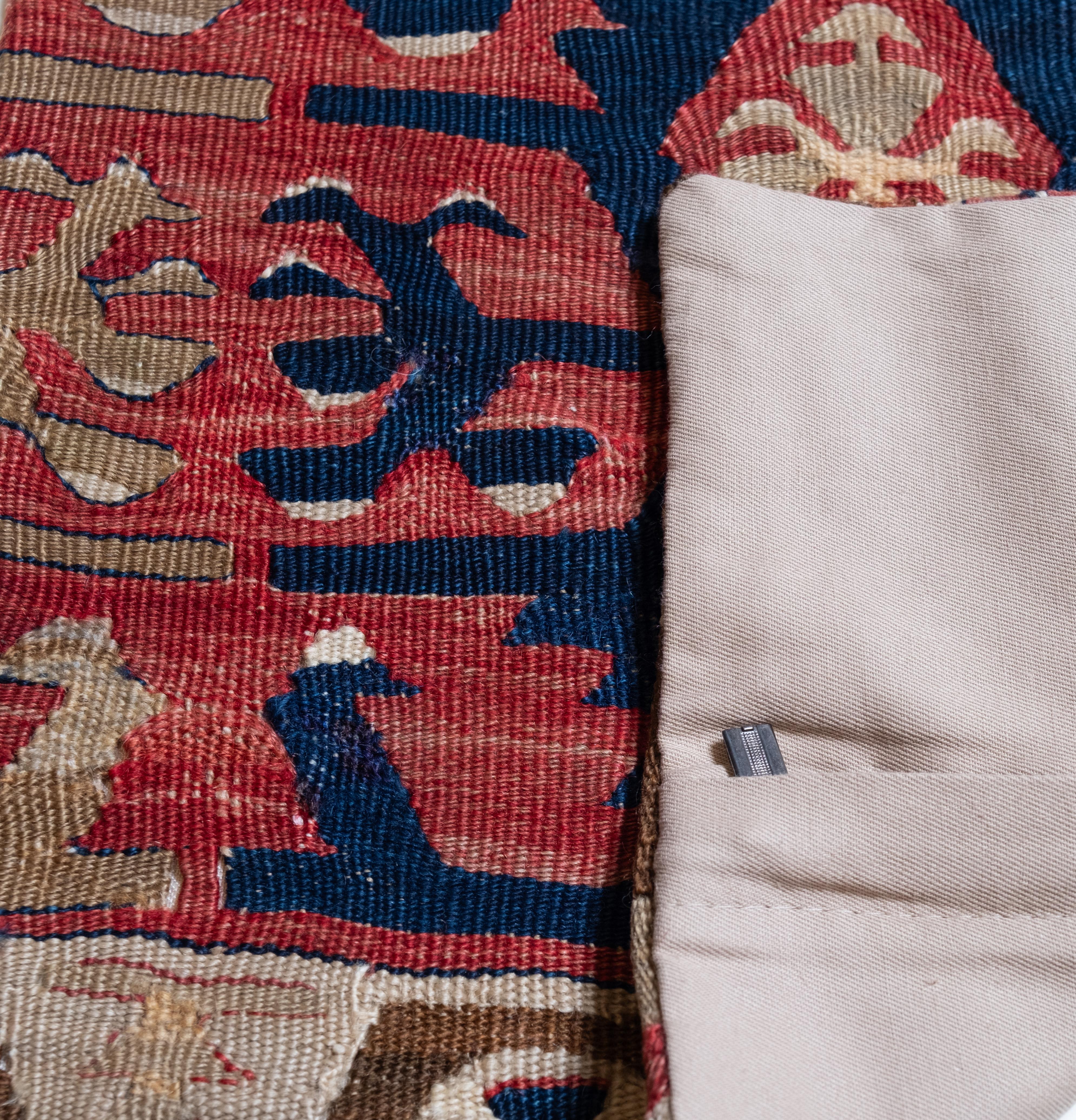 Vintage & Old Kilim Cushion Cover, Anatolian Yastik Turkish Modern Pillow 4518 In Good Condition For Sale In Tokyo, JP