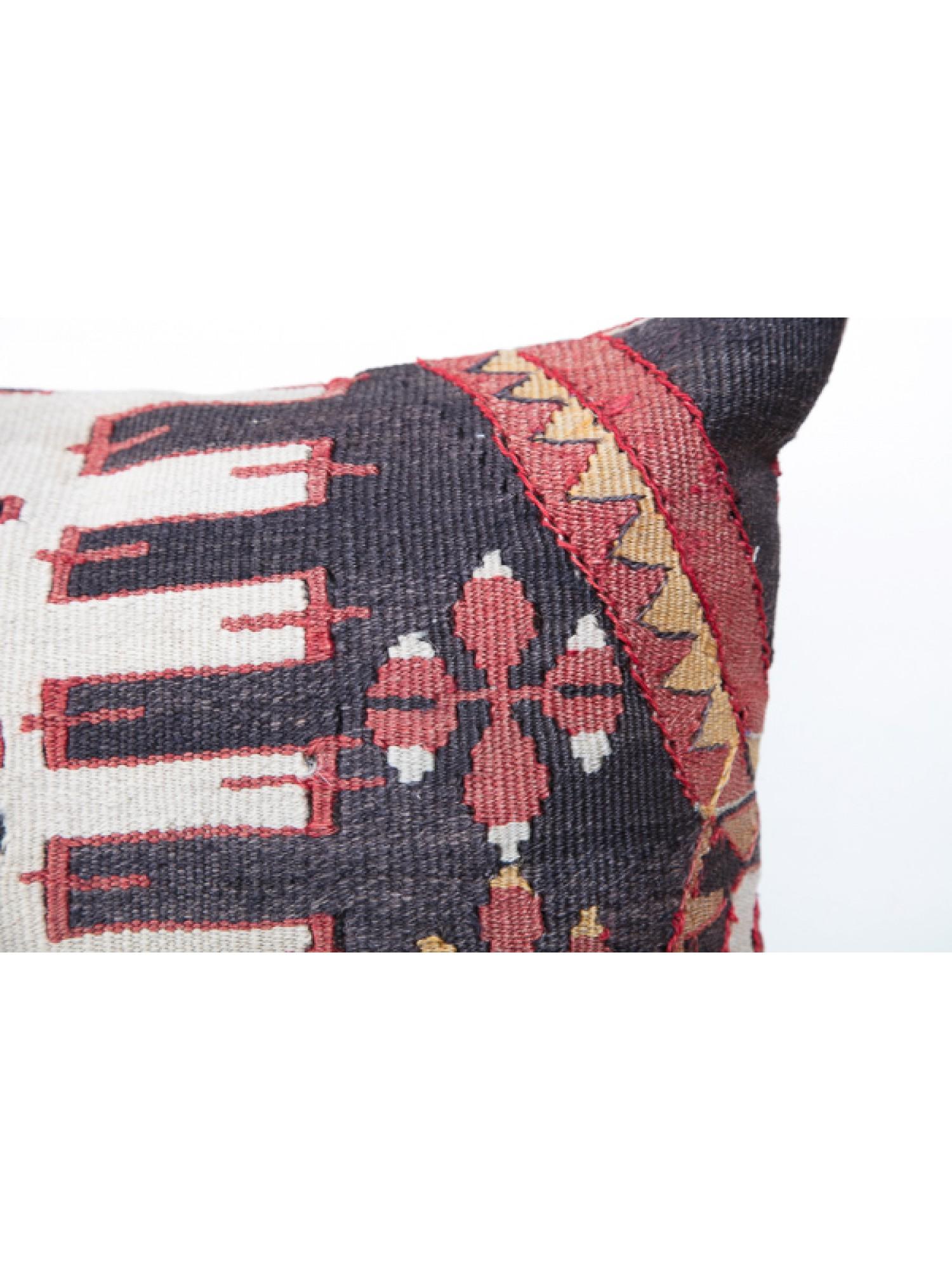 Hand-Woven Vintage & Old Kilim Cushion Cover, Anatolian Yastik Turkish Modern Pillow KC3404