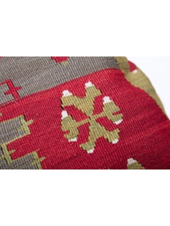 Vintage & Old Kilim Cushion Cover, Anatolian Yastik Turkish Modern Pillow KC3414
