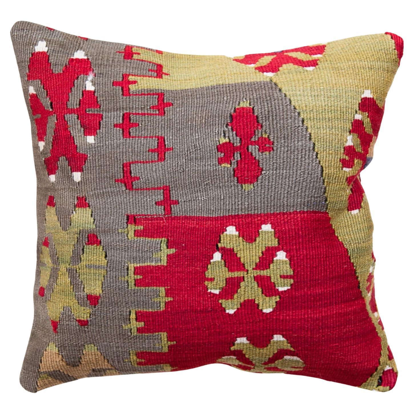 Coussin coussin Kilim vintage et ancien, coussin moderne turc d'Anatolie Yastik KC3414 en vente