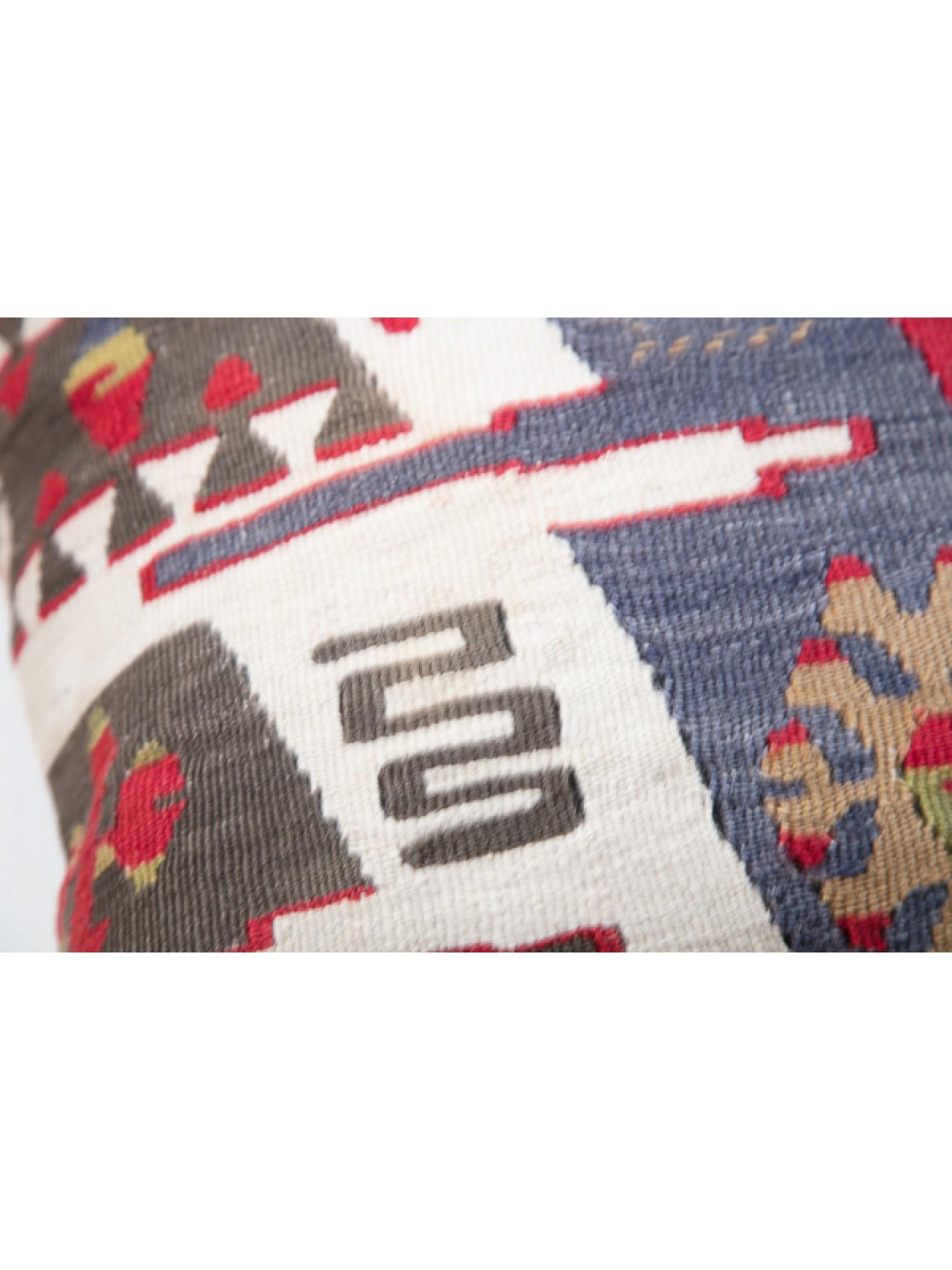 Vintage & Old Kilim Cushion Cover, Anatolian Yastik Turkish Modern Pillow KC3524 In Good Condition For Sale In Tokyo, JP