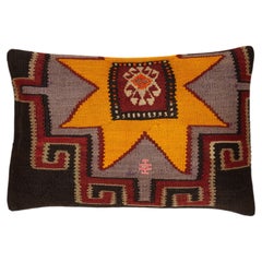 Vintage & Old Kilim Cushion Cover Rectangular Yastik Turkish Modern Pillow 4121