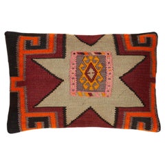 Vintage & Old Kilim Cushion Cover Rectangular Yastik Turkish Modern Pillow 4147