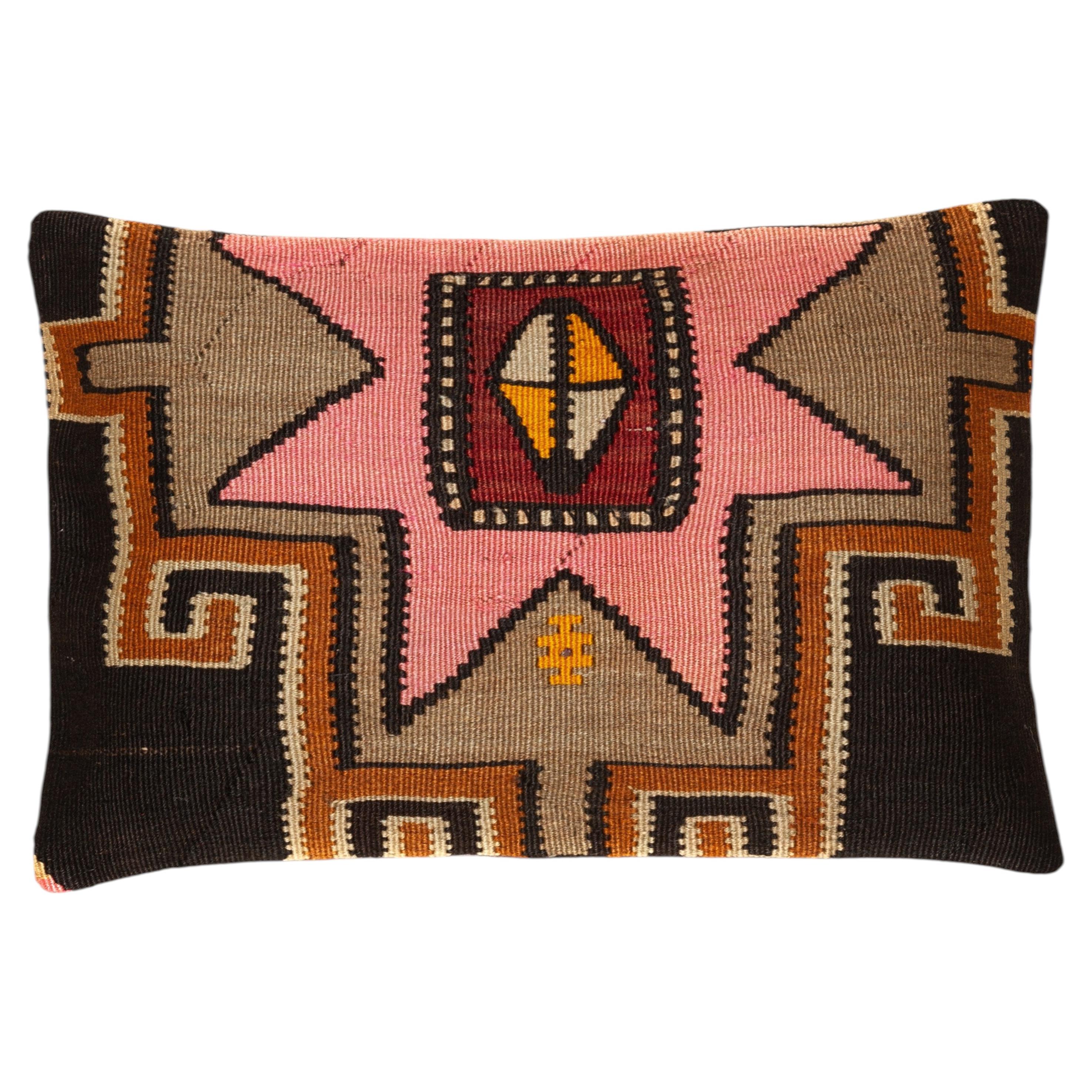 Vintage & Old Kilim Cushion Cover Rectangular Yastik Turkish Modern Pillow 4149