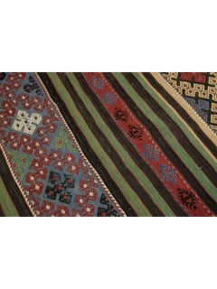 Vintage Old Malatya Cecim Jijim Kilim Eastern Anatolia Turkish Carpet Cicim Rug