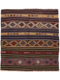 Vintage Old Malatya Cecim Jijim Kilim Eastern Anatolia Turkish Carpet Cicim Rug
