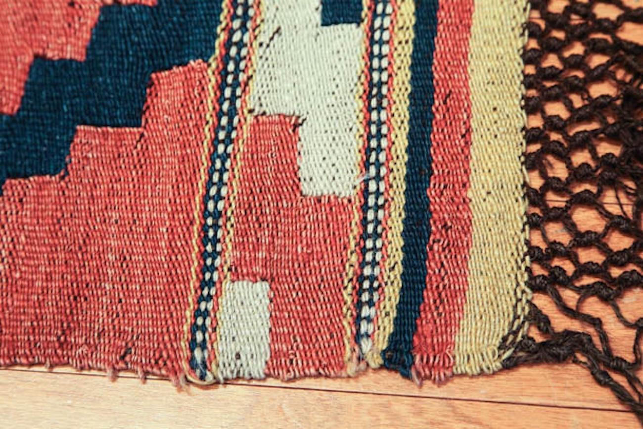 Vintage Old Manastir Kilim Central Anatolian Rug Natural Turkish Carpet Bon état - En vente à Tokyo, JP