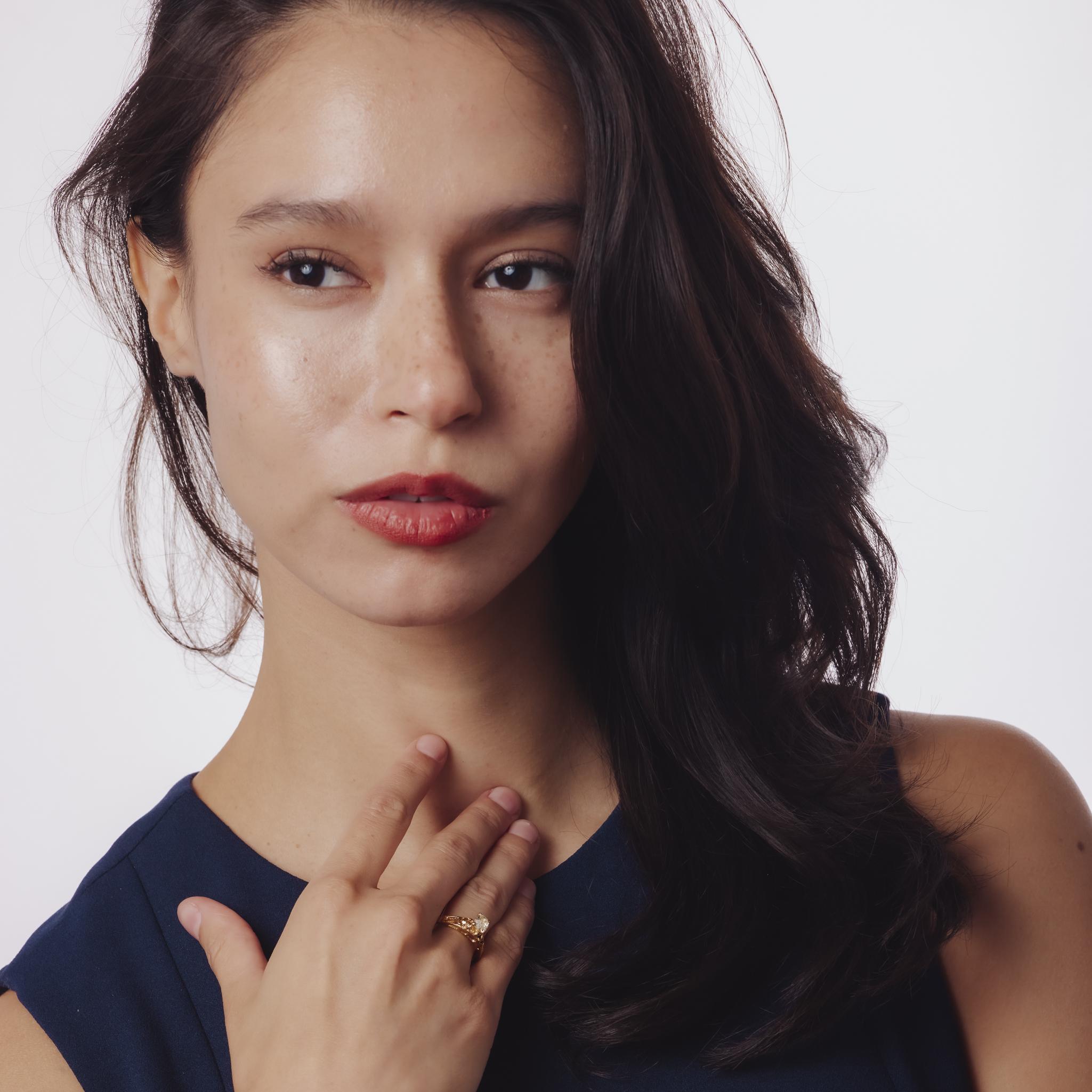 Vintage old mine cut Diamant 18k Gelbgold Solitär Verlobungsring (Alteuropäischer Brillantschliff) im Angebot