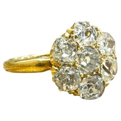 Vintage Old Mine Cut Diamond Cluster Ring 1.5 Carats