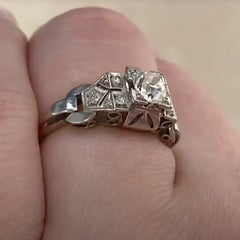 Old Mine Cut Diamond (Approx. 0.50-Carats) Box-Prong Engagement Ring, Platinum