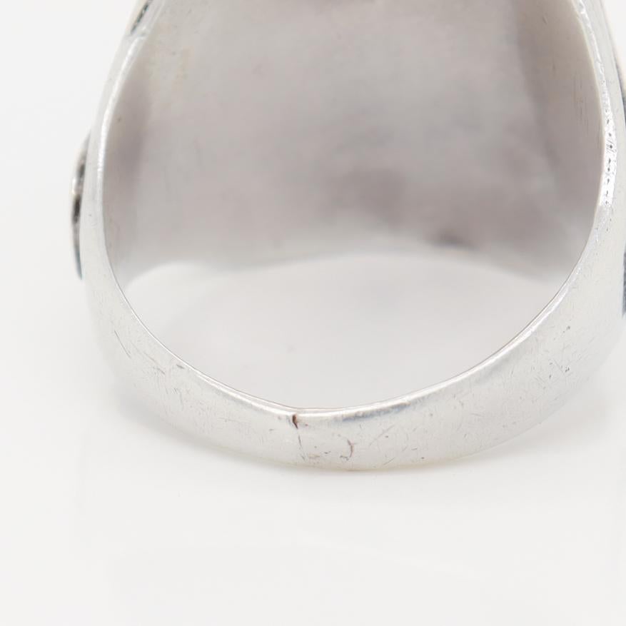 Vintage Old Pawn Navajo Silver & Petrified Wood Ring 10