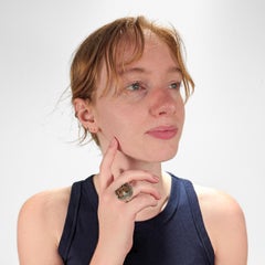 Vintage Old Pawn Navajo Silver & Petrified Wood Ring