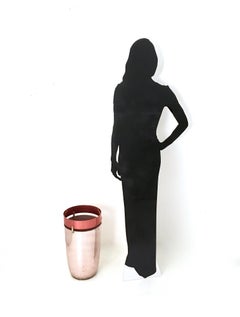 Portaombrelli vintage in alluminio Old Rose di Ettore Sottsass Prodotto da Rinnovel