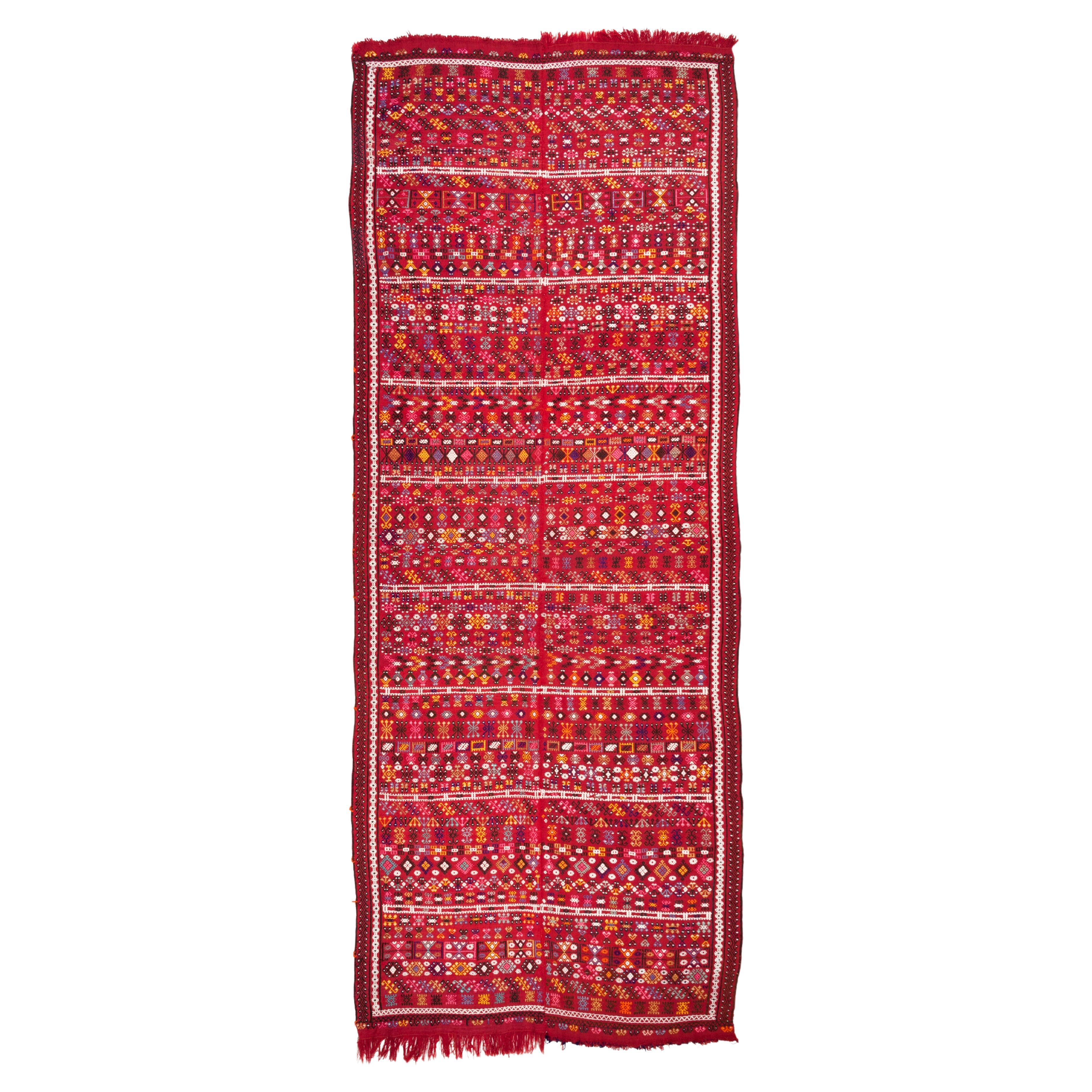 Vintage Old Sivas Cecim Jijim Kilim Central Anatolian Rug Turkish Wool Carpet