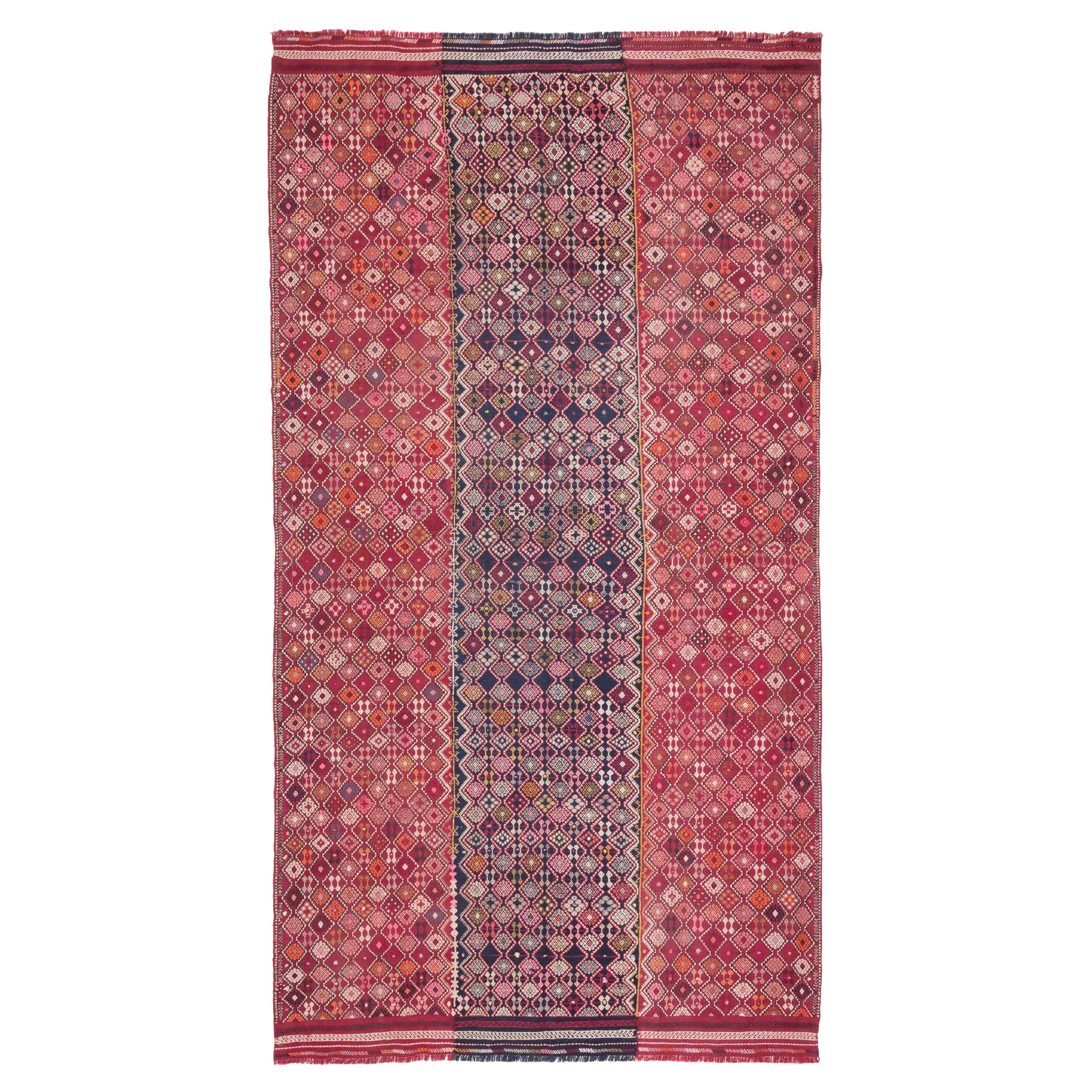 Tapis Kilim d'Anatolie centrale vintage Sivas Cecim Jijim