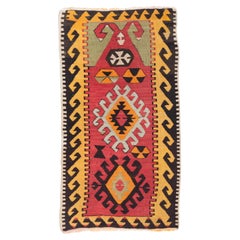 Alfombra antigua vintage Sivrihisar Kilim Anatolia Central Alfombra turca