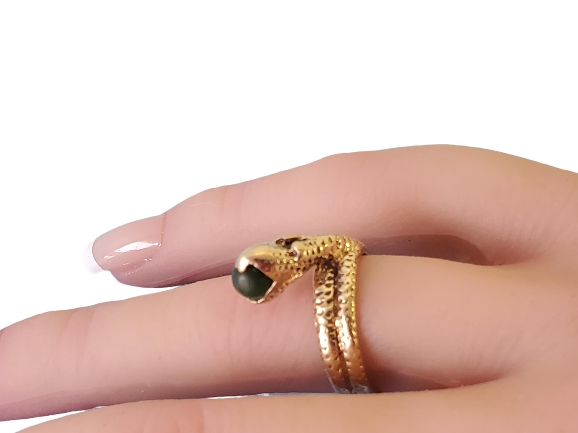 Women's Vintage Old Snake Ring 14k Yellow Gold Signed Kimberly For Sale