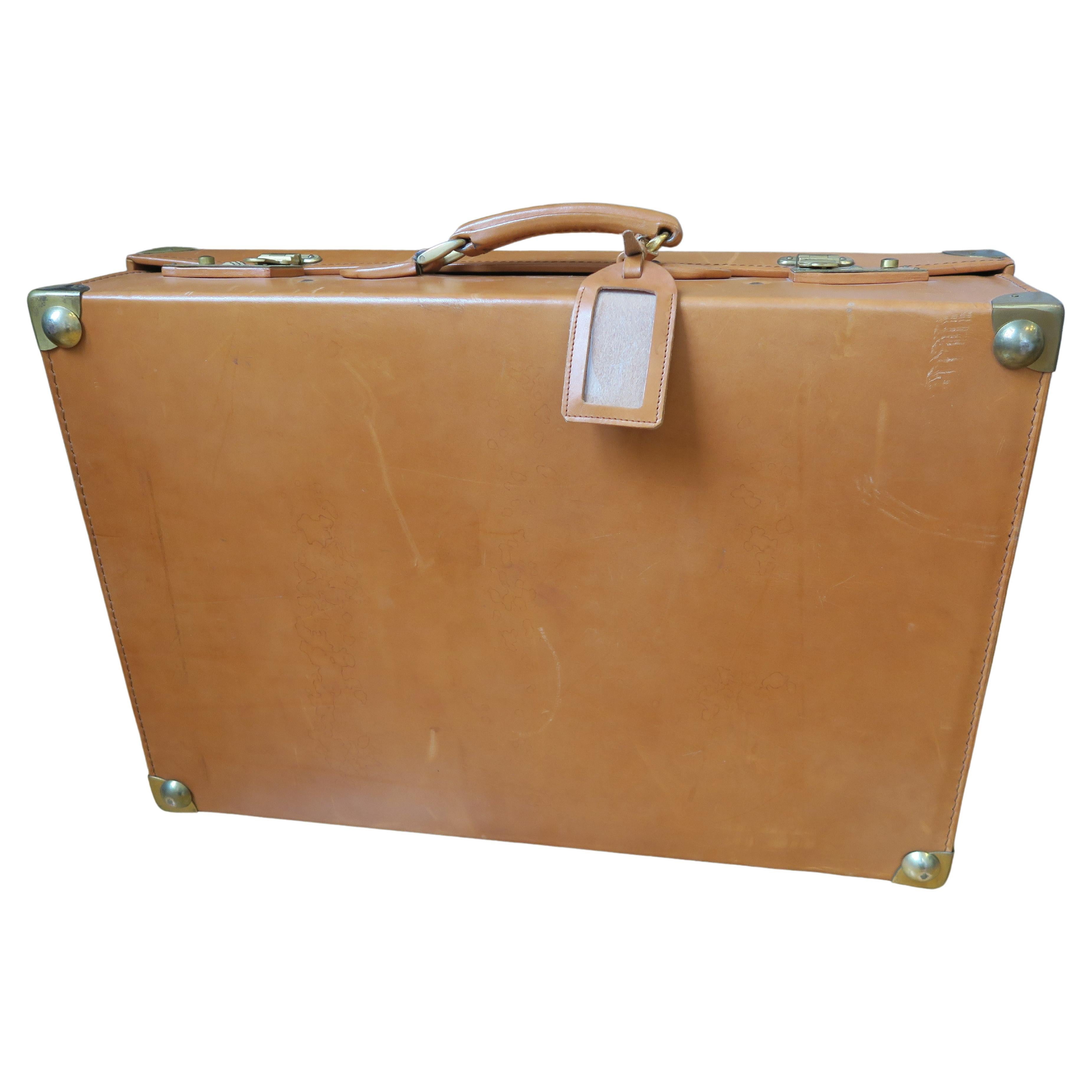 Vintage Old Timer Suitcase Made from Cowhide with Combination Lock For Sale
