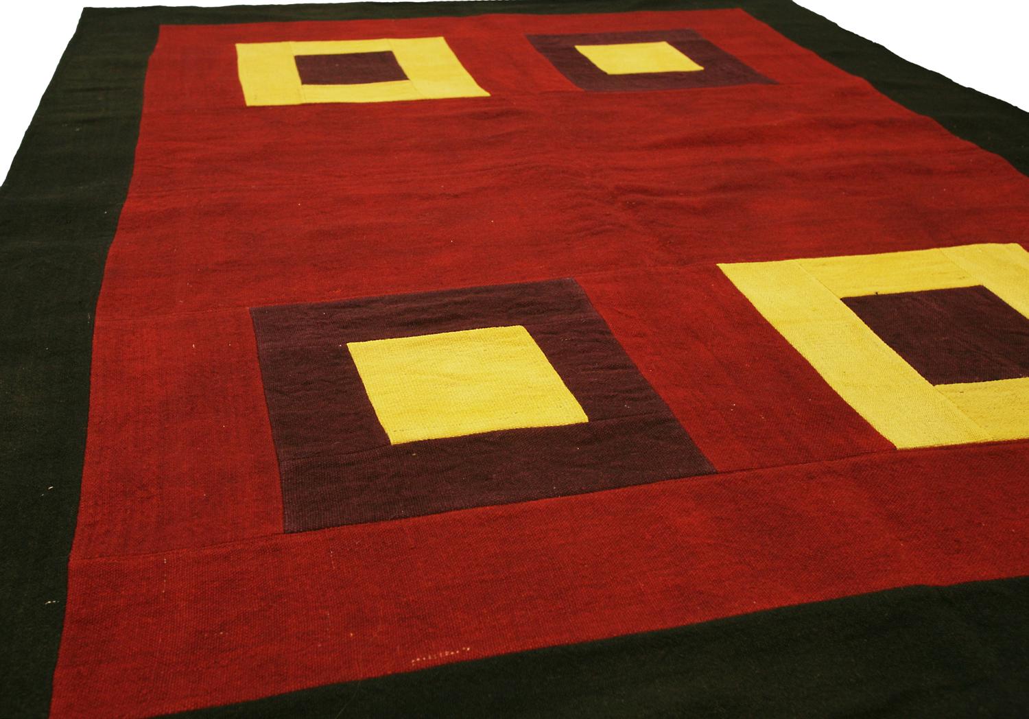 Vintage Old Turkish Red&Yellow Patchwork, 1950-1970 In Good Condition For Sale In Ferrara, IT