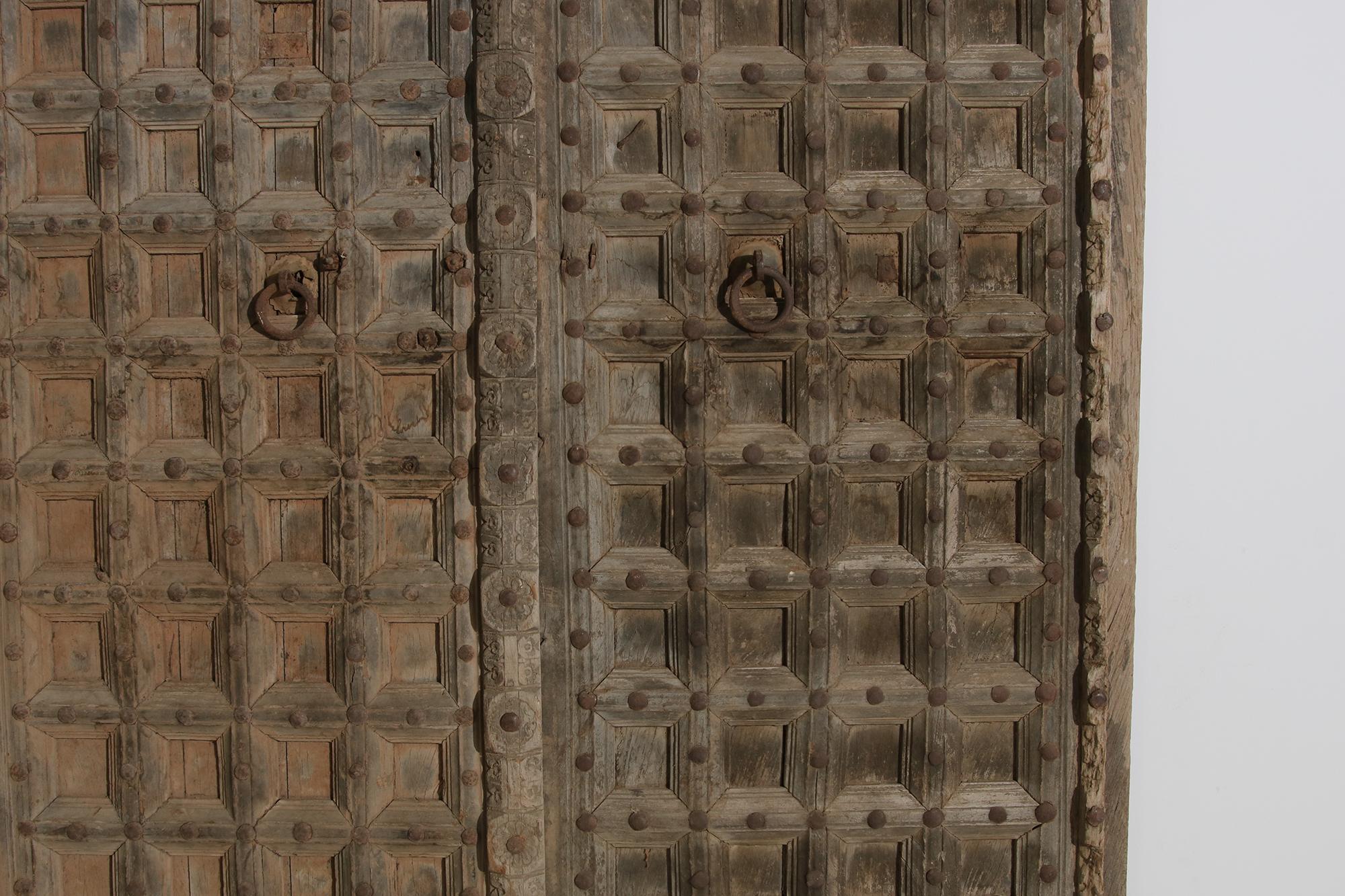 Vintage wooden Moroccan door, great piece, for installation or decoration, home & garden, beautiful design. Great patina