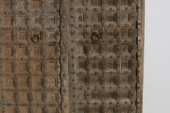 Vintage & Old Wooden Moroccan Door with Iron & Metal Knocker, Wabi Sabi, Antique