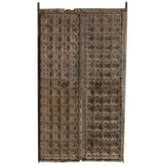 Vintage & Old Wooden Moroccan Door with Iron & Metal Knocker, Wabi Sabi, Antique