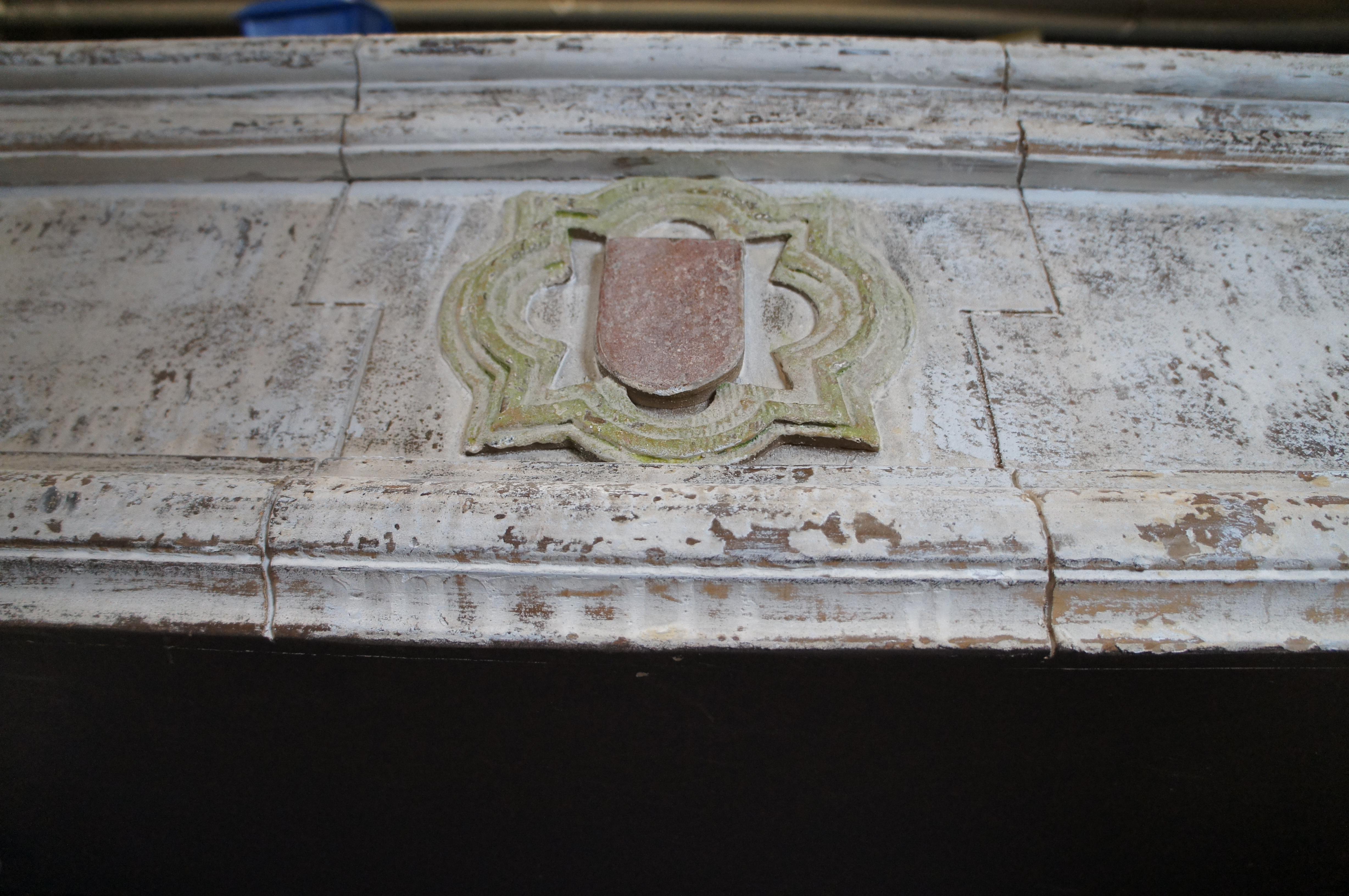 Vintage Old World Distressed Resin Fireplace Mantel Dry Bar Sideboard 56