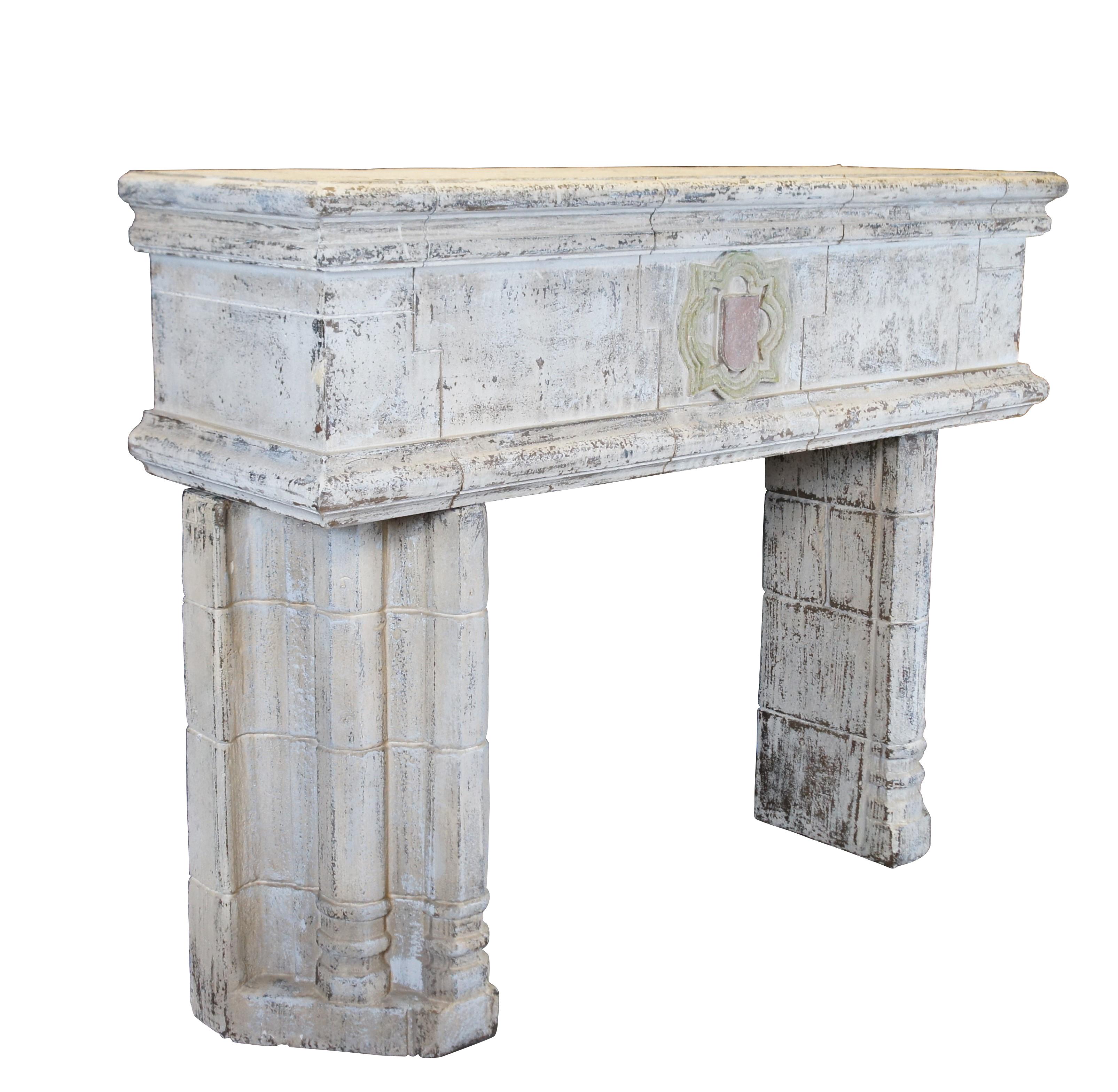 This classic, distressed fireplace mantel or dry bar console makes a worthy focal point for any room that boasts traditional or transitional décor, or Old World style.  Obviously, a well-designed fireplace provides an element of warmth in any room,