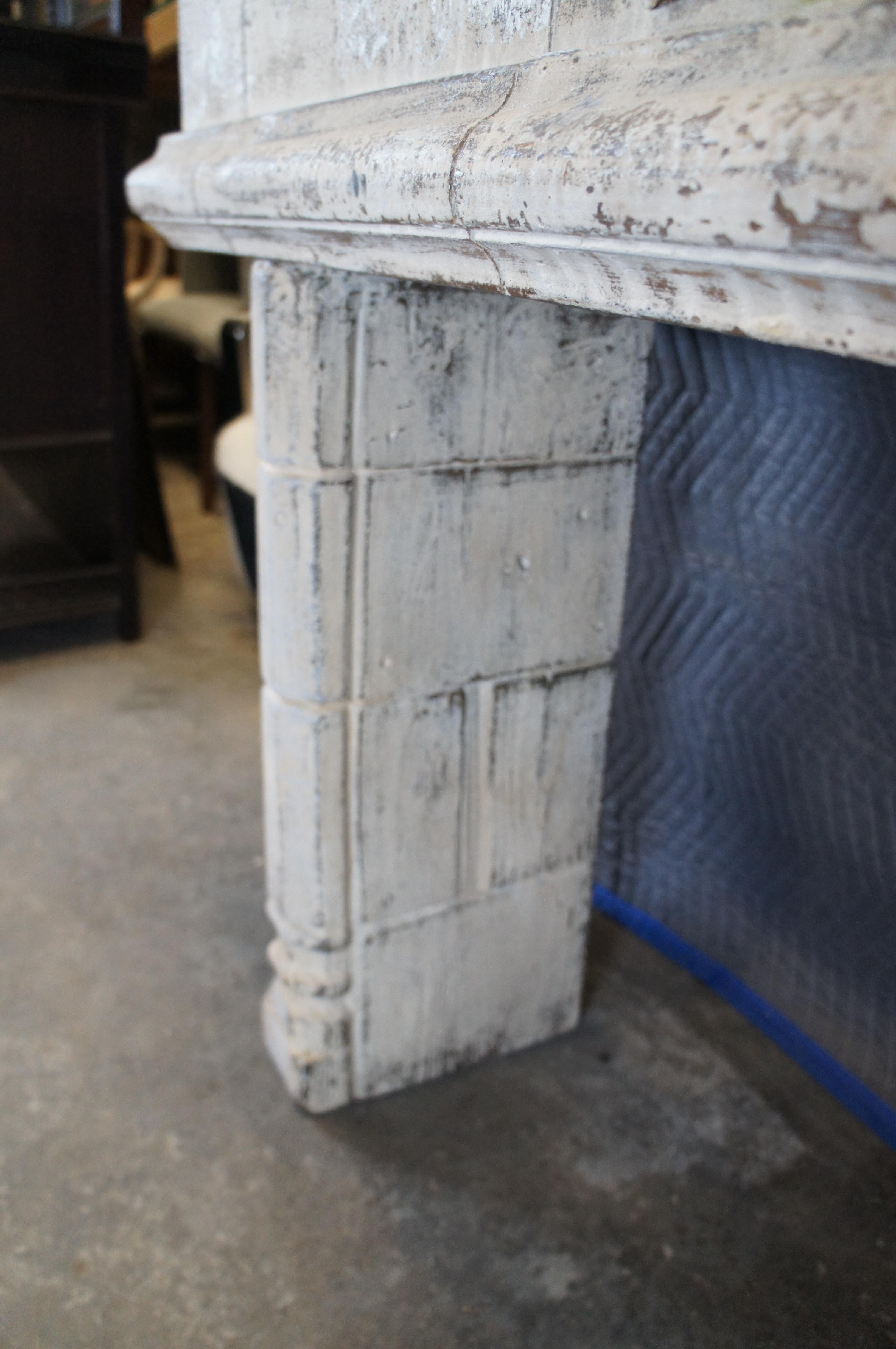 Vintage Old World Distressed Resin Fireplace Mantel Dry Bar Sideboard 56