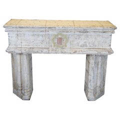 Vintage Old World Distressed Resin Fireplace Mantel Dry Bar Sideboard 56"