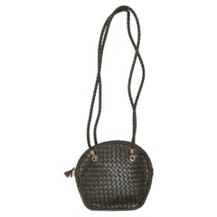 Vintage Olive Bottega Veneta Intrecciato Crossbody Bag