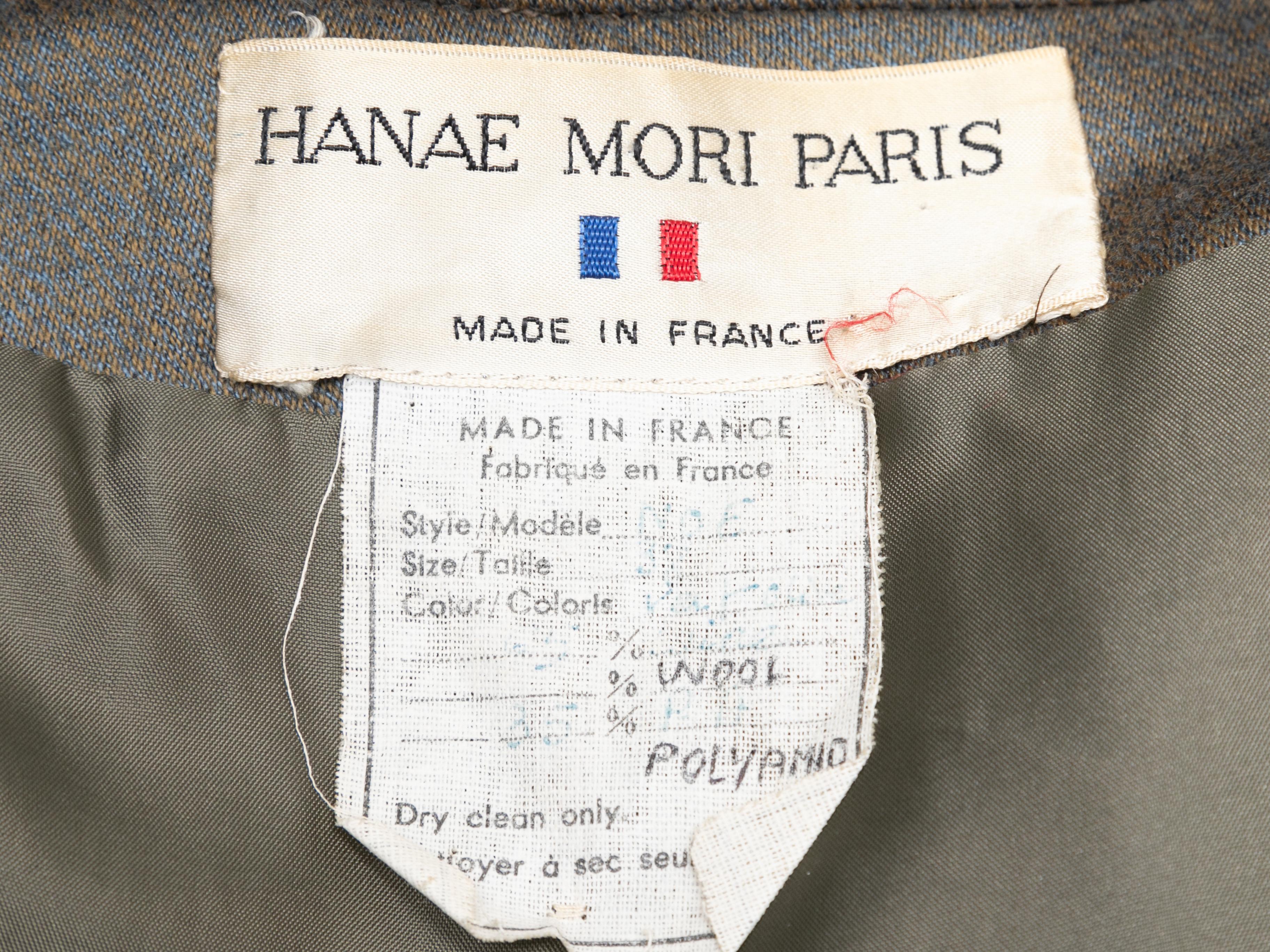 Women's Vintage Olive Hanae Mori 1970s Wool Coat Size US S